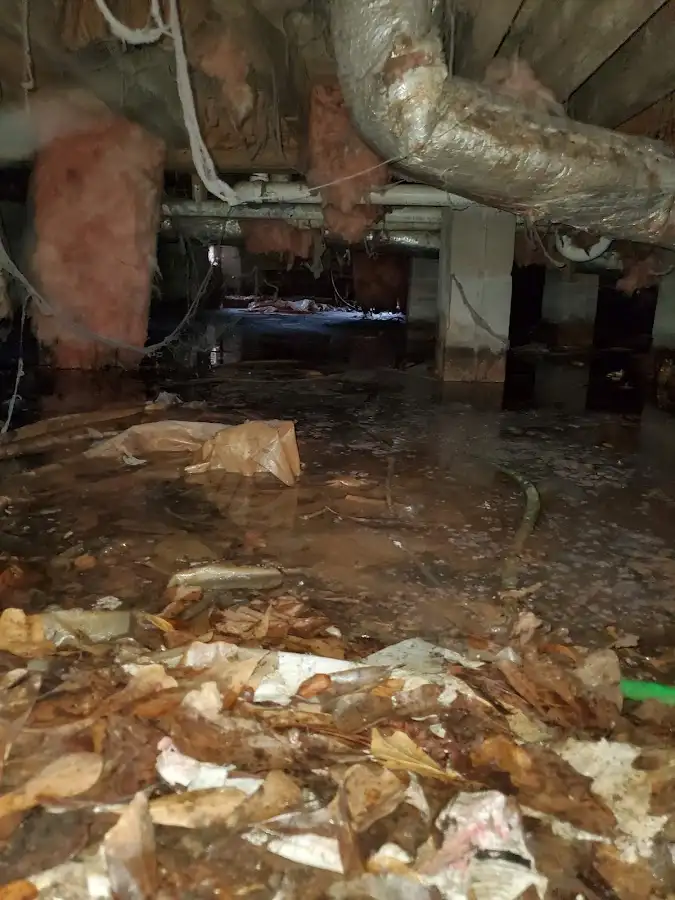 Crawl space flood assessment for Commercial Water Damage Restoration in Westland